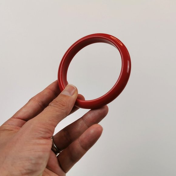 Red Plastic Vintage 1980s Bracelet - Picture 3 of 11